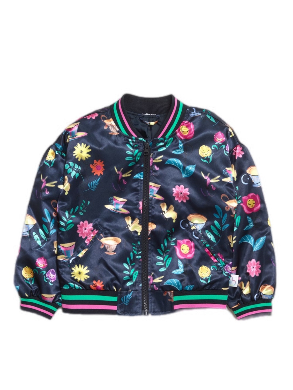 Disney ILY Alice In Wonderland Tea Party Bomber Jacket